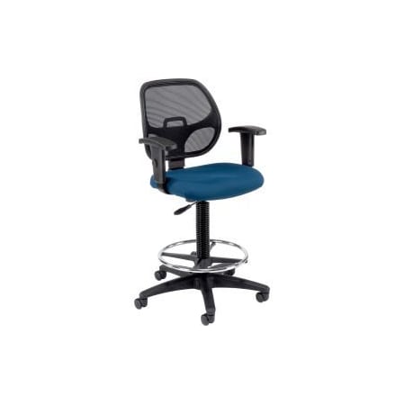 Interion    Drafting Stool - Fabric - Blue